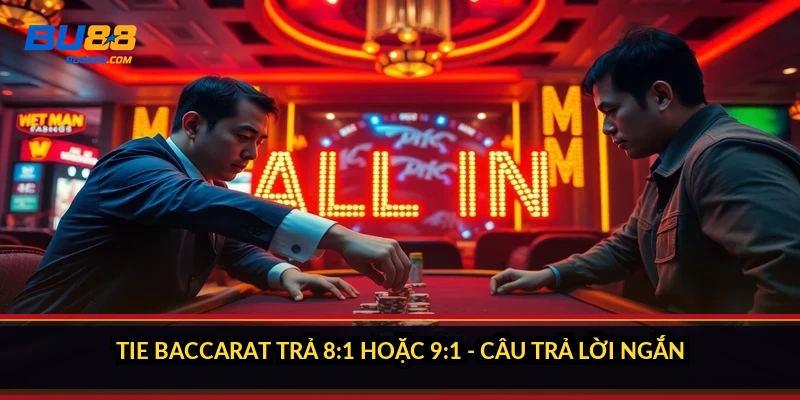 Tie Baccarat trả 8:1 hoặc 9:1 - câu trả lời ngắn