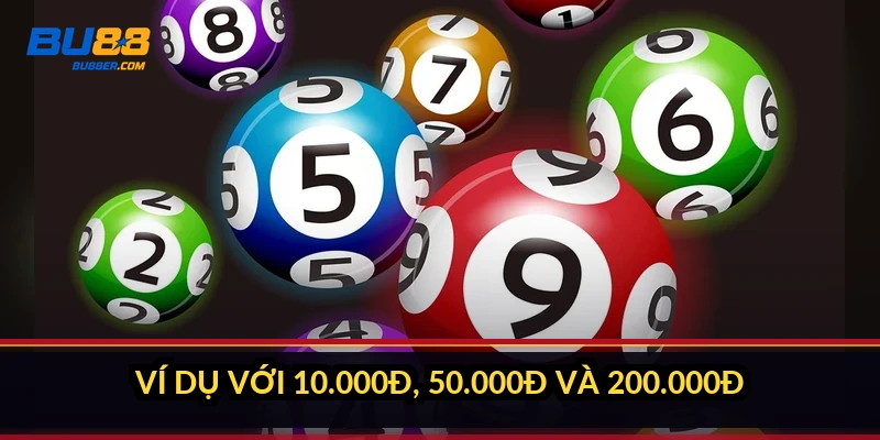 Ví dụ với 10.000đ, 50.000đ và 200.000đ