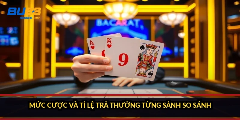 Mức cược và tỉ lệ trả thưởng từng sảnh so sánh ra sao?
