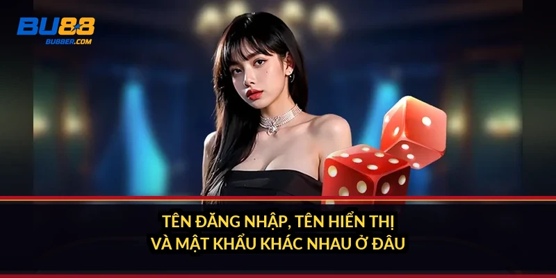 Tên đăng nhập, tên hiển thị và mật khẩu khác nhau ở đâu